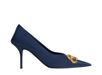 BALENCIAGA Women's Square Knife BB 80mm Pump "Navy Blue"
