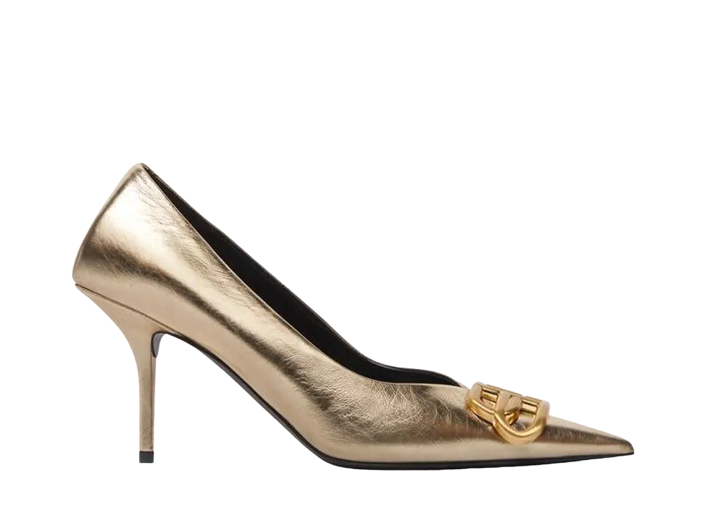 BALENCIAGA Women's Square Knife BB 80mm Pump "Gold"