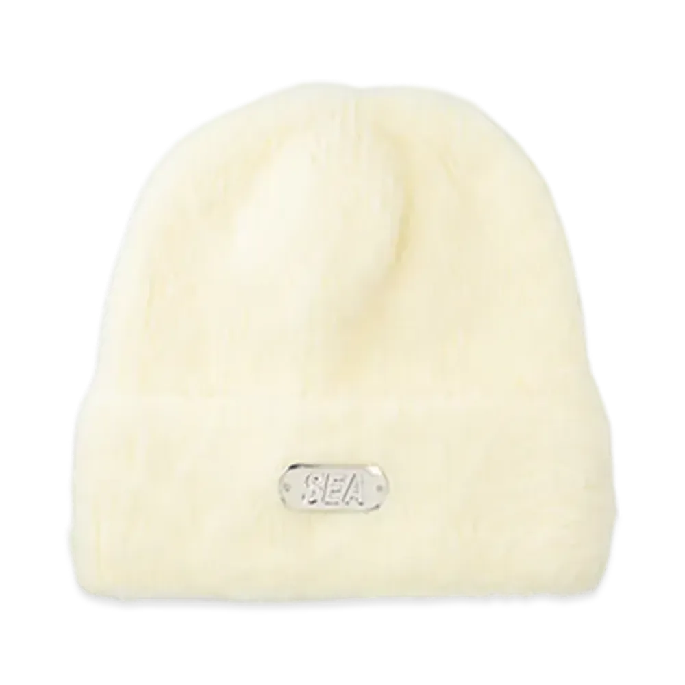 WIND AND SEA Shaggy Knit Cap "Ivory"