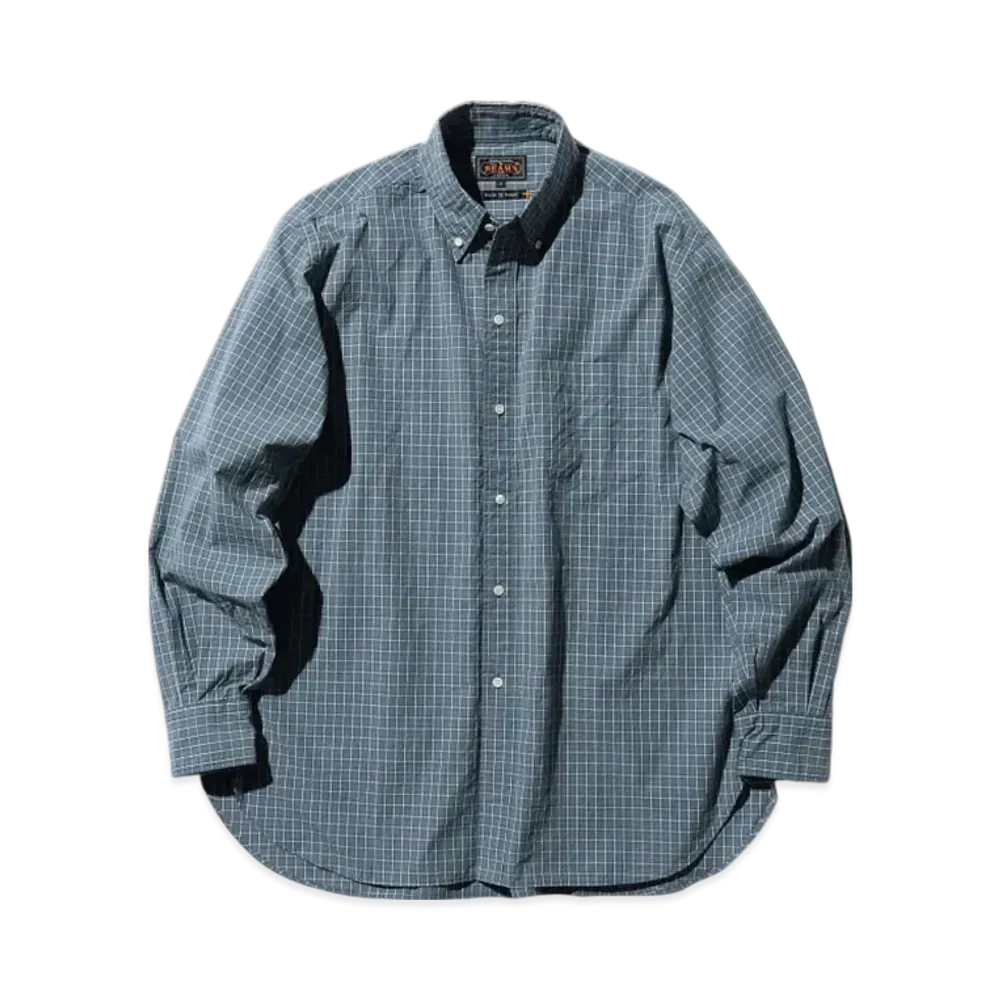 BEAMS B.D. Classic-fit Typewriter Plaid "Blue"
