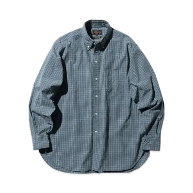 BEAMS B.D. Classic-fit Typewriter Plaid "Blue"