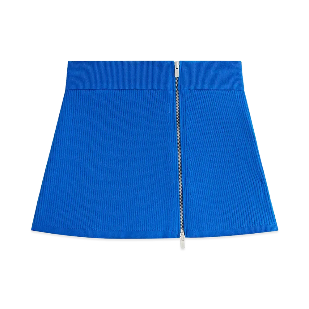 Kith Women's Arys Asymmetrical Zip Mini Skirt "Lake"