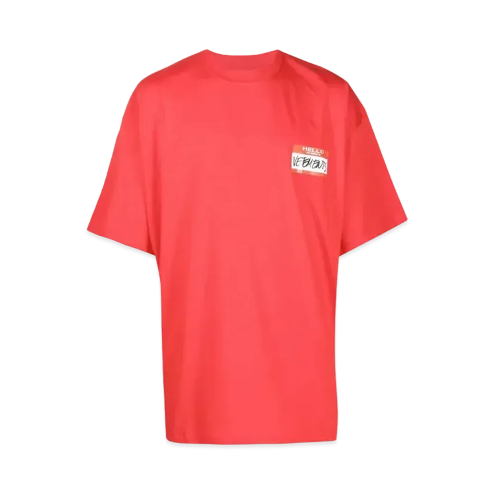 VETEMENTS NAME TAG T-shirt "Red"