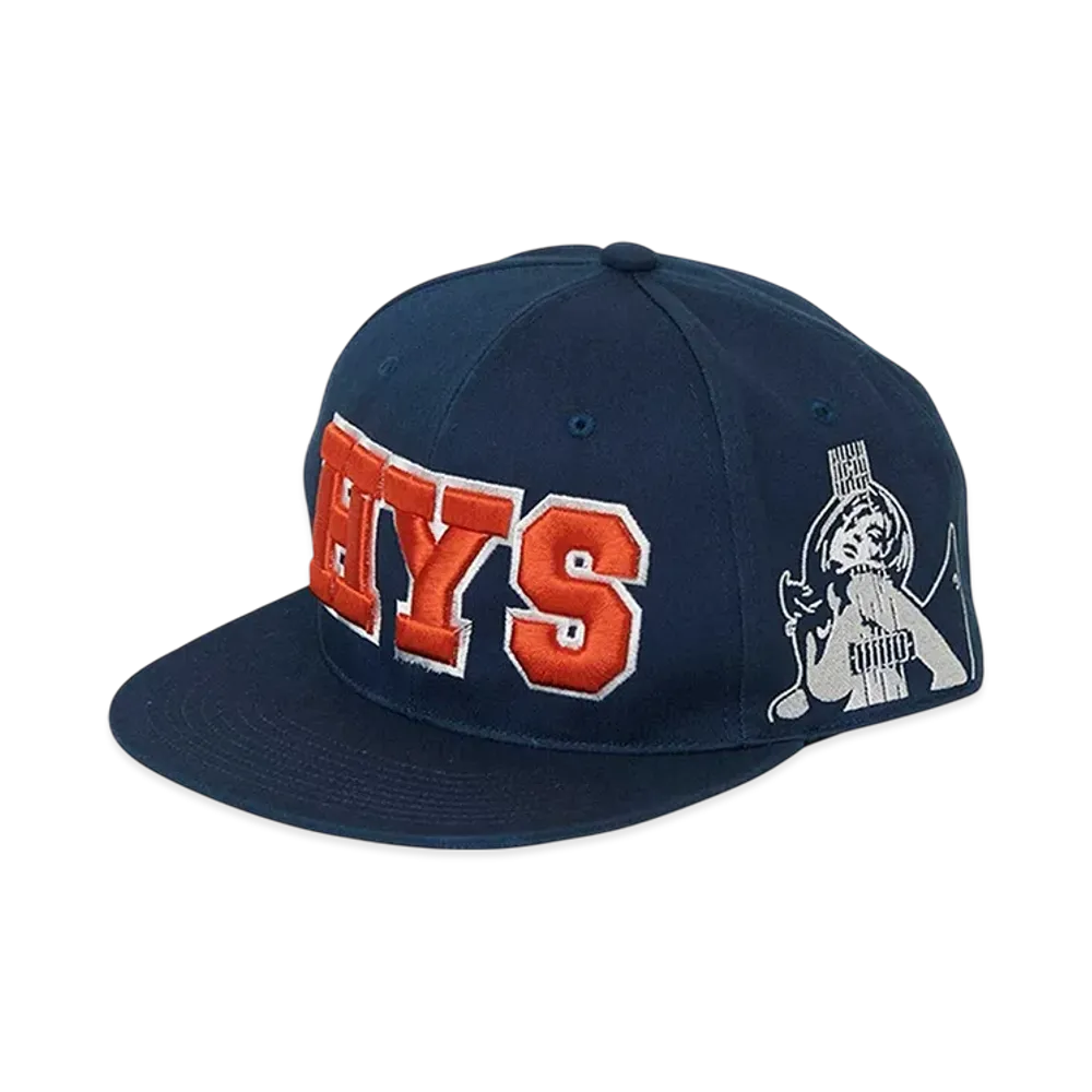 HYSTERIC GLAMOUR HYS Guitar Girl Embroidered Cap "Navy"