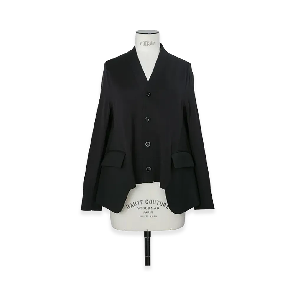 sacai Wool Suiting x Cotton Knit Cardigan "Black"