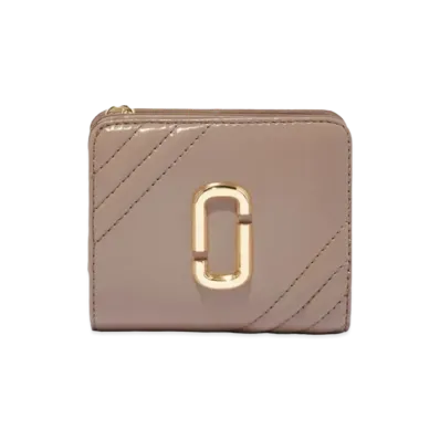 Marc Jacobs The Glam Shot Mini Compact Wallet "Dusty Beige"