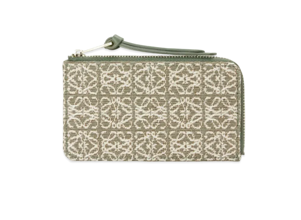 LOEWE Coin Cardholder In Jacquard And Calfskin "Green/Avocado Green"
