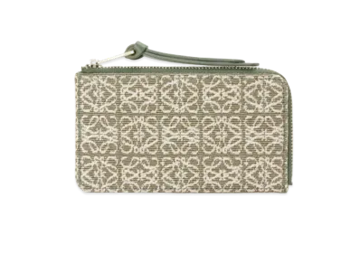 LOEWE Coin Cardholder In Jacquard And Calfskin "Green/Avocado Green"