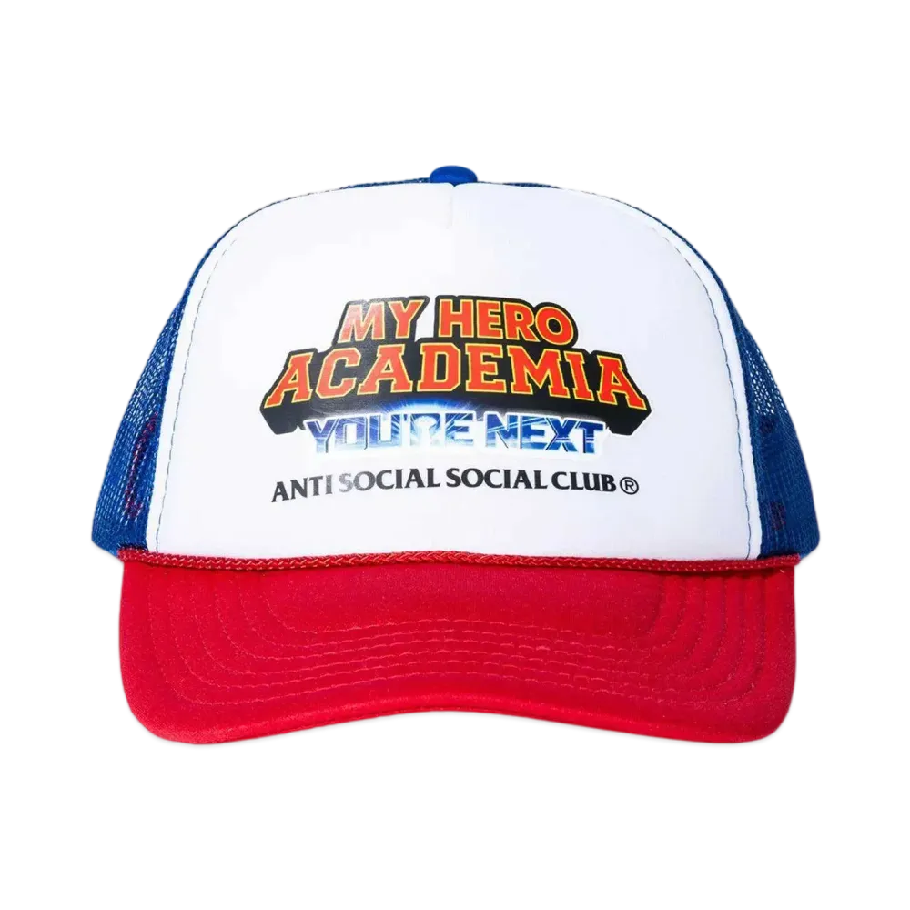 ANTI SOCIAL SOCIAL CLUB x MY HERO ACADEMIA Academy Trucker Hat "Blue/White"