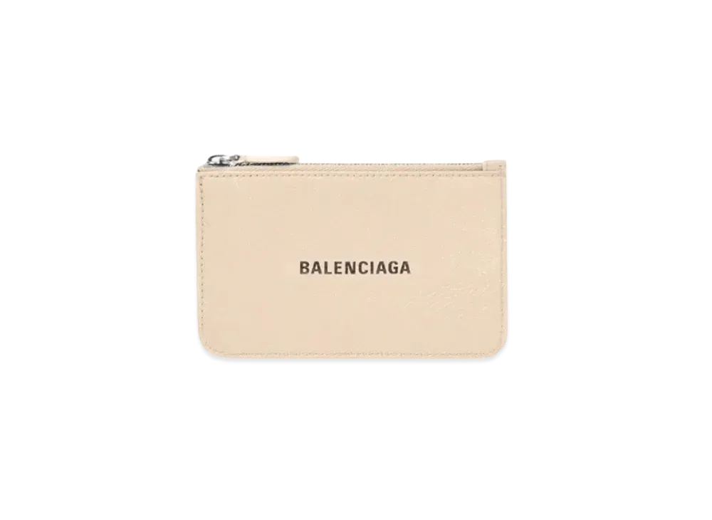 BALENCIAGA Cash Large Long Coin & Card Holder "Beige"