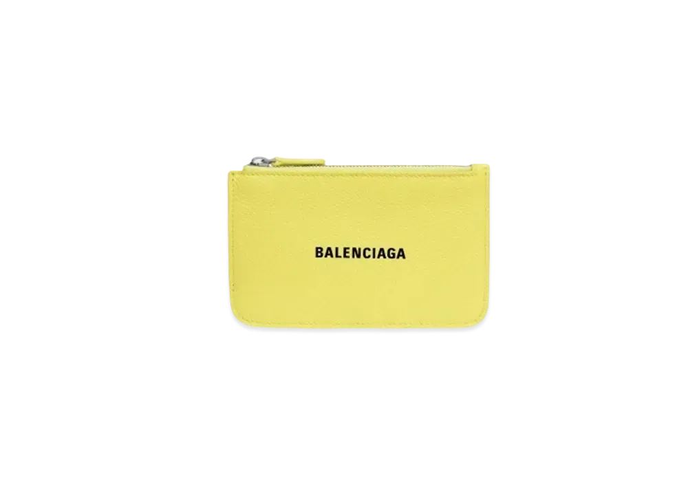 BALENCIAGA Cash Large Long Coin Card Holder "Lime"