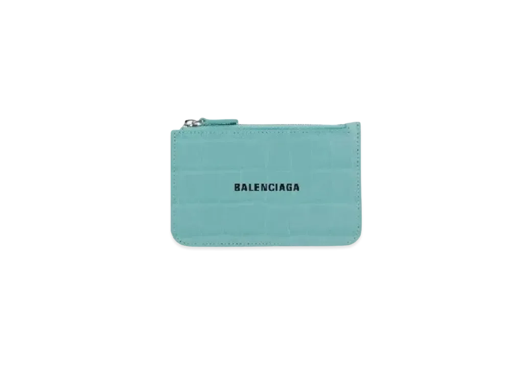 BALENCIAGA Leather Card Holder "Blue"