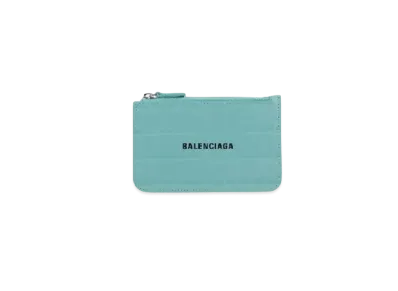BALENCIAGA Leather Card Holder "Blue"