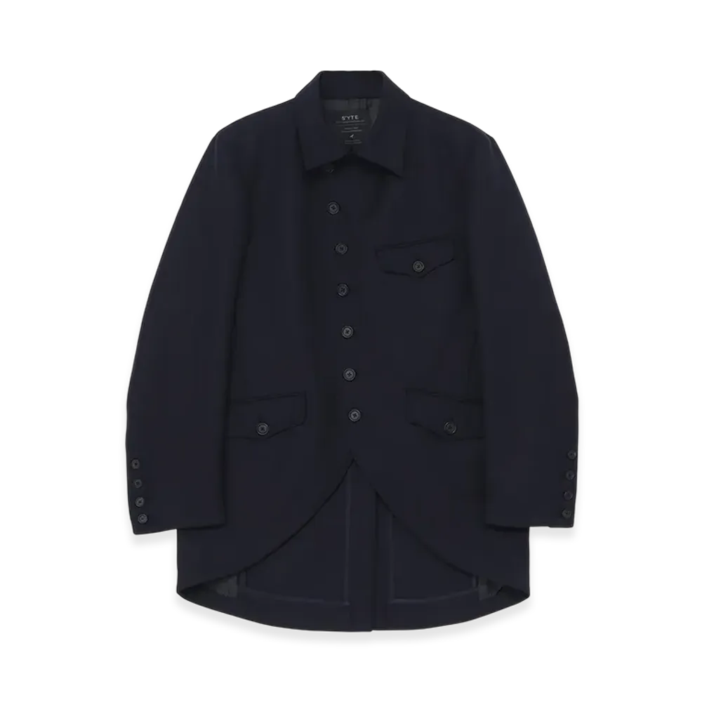 S'YTE Wool Surge Semi-Double-Breasted Jacket "Navy"