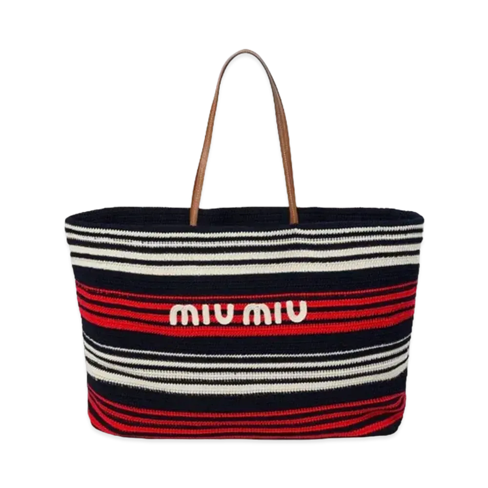 MIUMIU Crochet Tote Bag "Blue/Red/White"