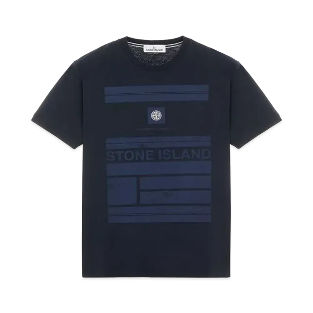 Stone Island 2NS78 COTTON JERSEY 'MOSAIC ONE' PRINT_SLIM FIT "Blue"