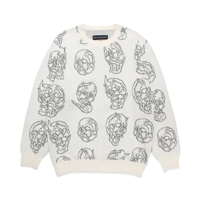 WACKO MARIA 56 Tattoo Studio / Jacquard Knit Sweater "White"