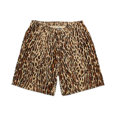 WACKO MARIA Leopard Velveteen Board Shorts "Beige"