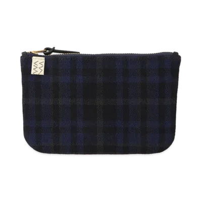 visvim Travel Pouch Buffalo Check "Navy"