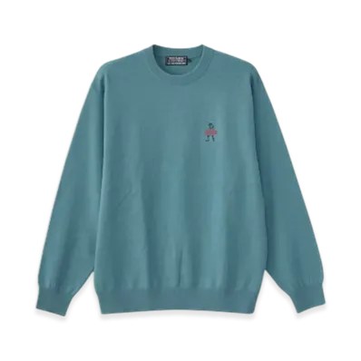 HYSTERIC GLAMOUR Vixen Girl Embroidery Sweater "Blue"