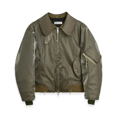 OUR LEGACY Women's Glyptodon Bomber Shimmer Tech "Army Green"