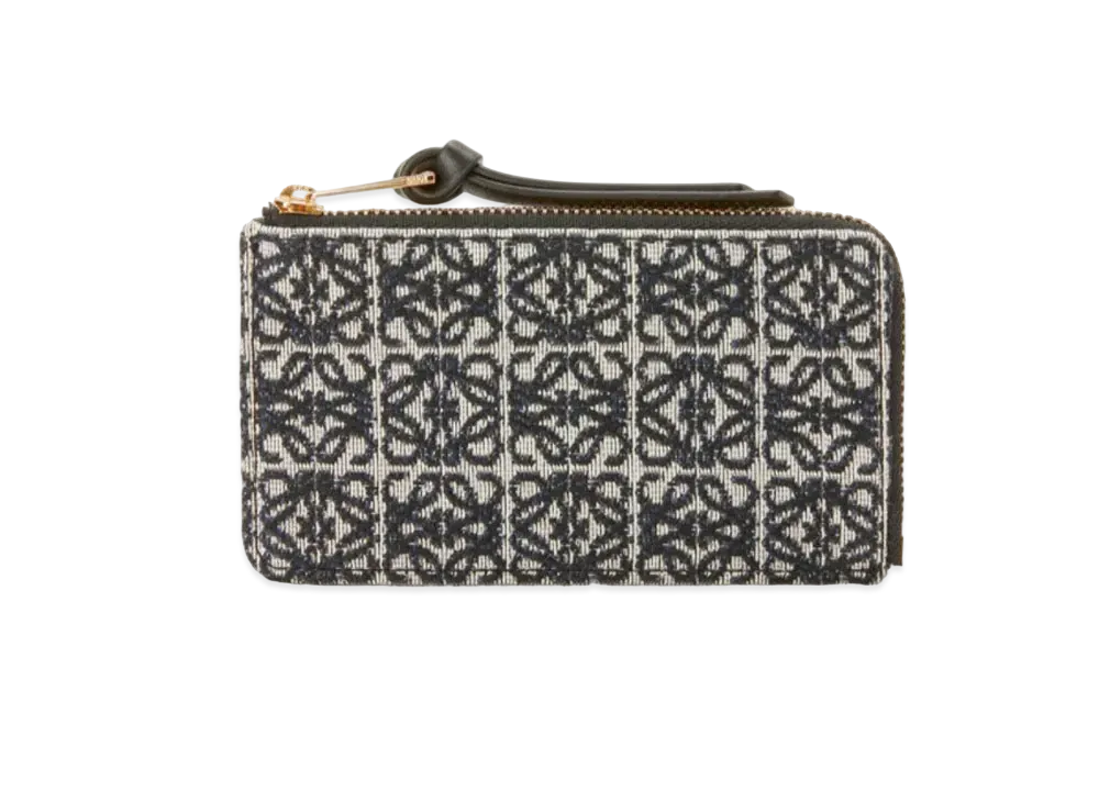 LOEWE Coin Cardholder In Jacquard And Calfskin "Navy / Black"
