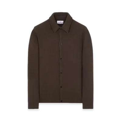 Stone Island 565A7 Pure Felted Wool Knit Overshirt - 23FW "Olive Green"