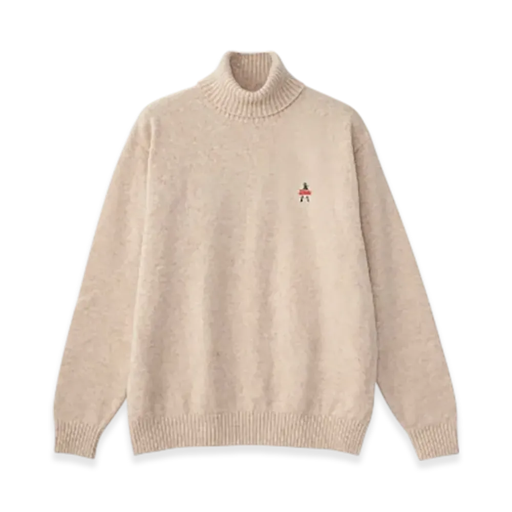 HYSTERIC GLAMOUR Vixen Girl Patch Turtleneck Sweater "Beige"