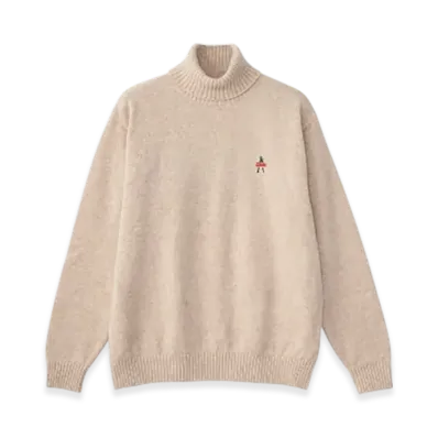 HYSTERIC GLAMOUR Vixen Girl Patch Turtleneck Sweater "Beige"
