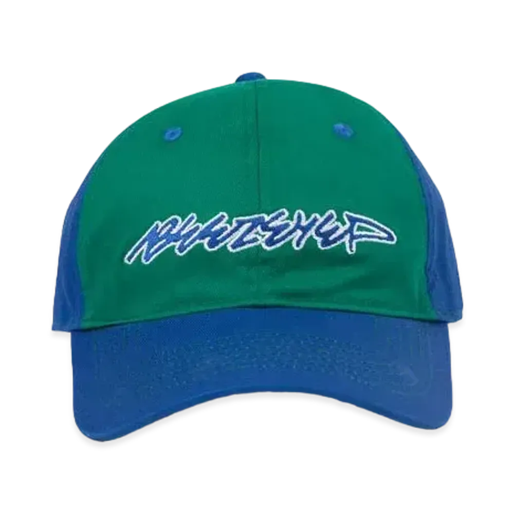 BlackEyePatch BEEZ-EYE-P SCRIPT LOGO 6 PANEL CAP "Green/Blue"