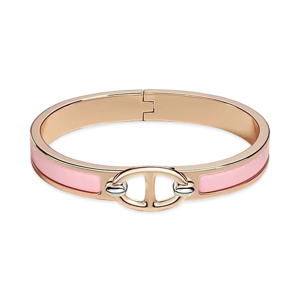 Hermes Mini Clic Chaine D'ancre Bracelet "Rose Fever/Pink Gold"