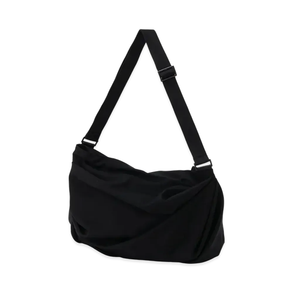 Yohji Yamamoto W/Gabardine Tuck Detail Shoulder Bag "Black"