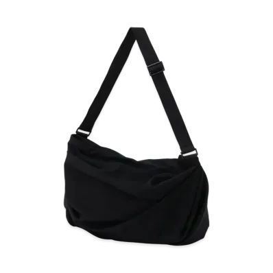 Yohji Yamamoto W/Gabardine Tuck Detail Shoulder Bag "Black"
