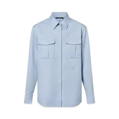 Louis Vuitton Masculine Flap Pocket Shirt "Bleu Glacier"
