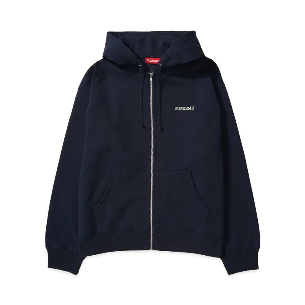 Supreme IDGAF Zip Up Hooded Sweatshirt "Navy"