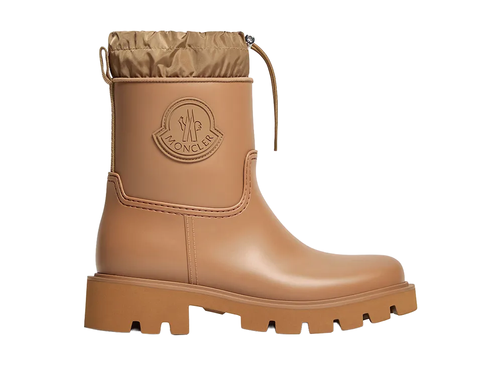 Moncler Women's Kickstream Rain Boots "Light Brown"