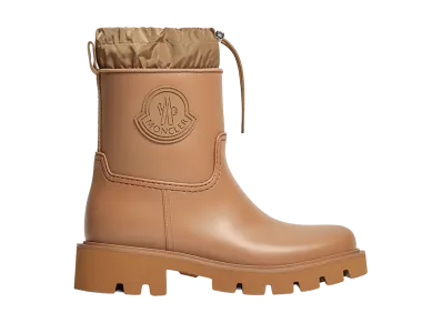 Moncler Women's Kickstream Rain Boots "Light Brown"