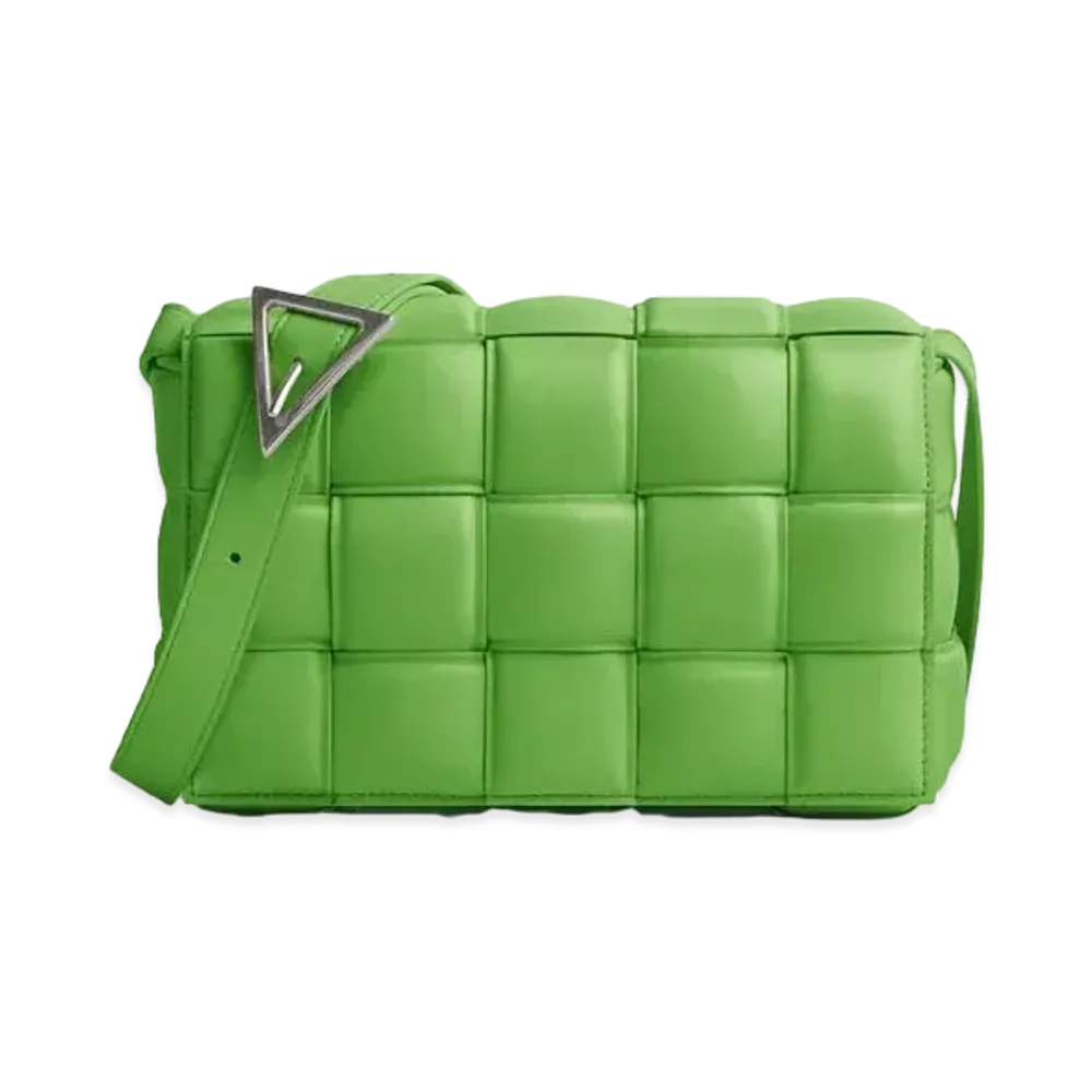 Bottega Veneta Cassette Intrecciato Leather Crossbody Bag "Lime Green"
