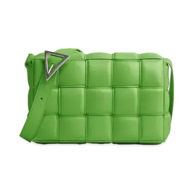 Bottega Veneta Cassette Intrecciato Leather Crossbody Bag "Lime Green"