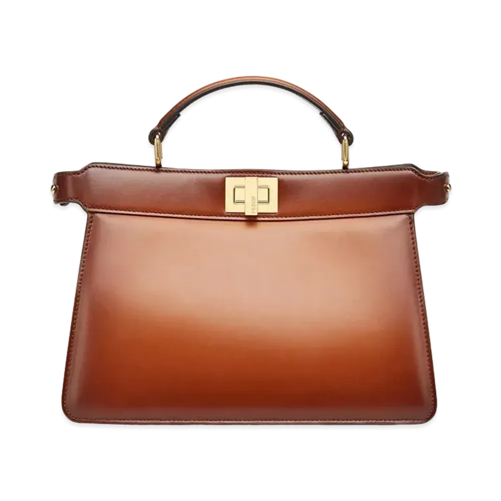 FENDI Peekaboo Iseeu East-West Leather Bag "Brown"