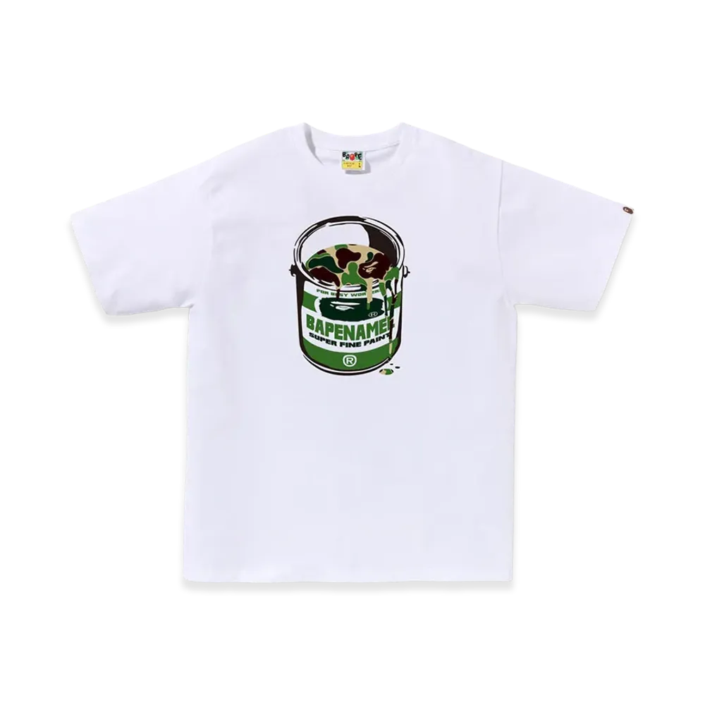 A BATHING APE ABC Camo Paint Can Tee "White/Green"