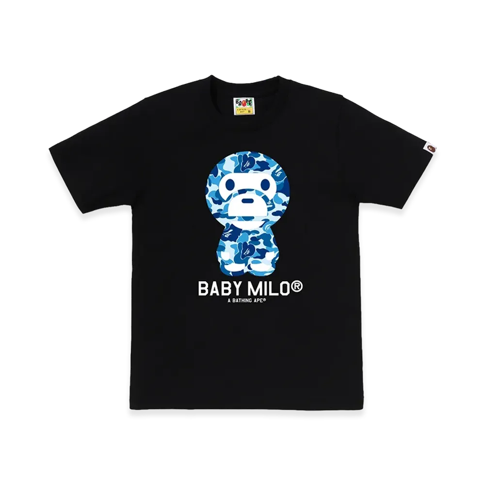 A BATHING APE Women's ABC Camo Baby Milo Tee "Black/Blue"