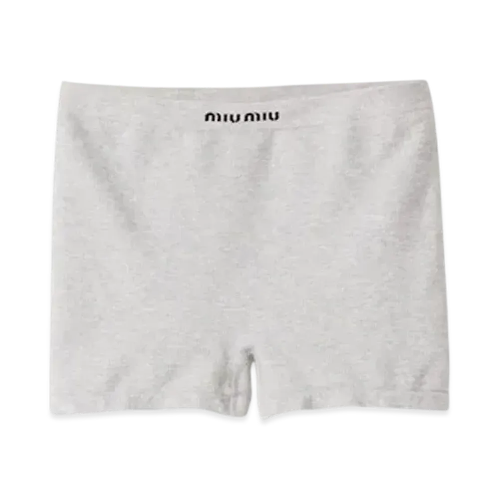 MIUMIU Women's Seamless Melange Knit Boxer Shorts "Gray"