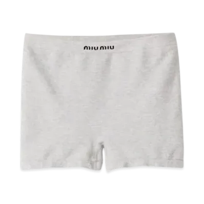 MIUMIU Women's Seamless Melange Knit Boxer Shorts "Gray"