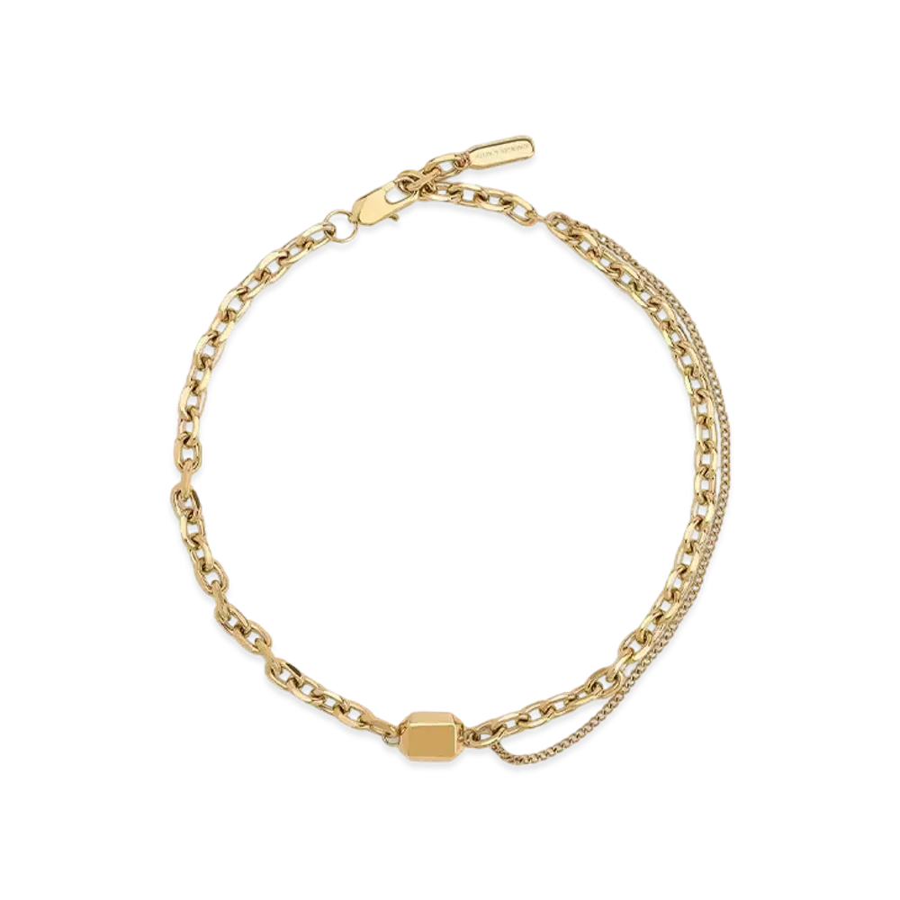 CHARLES & KEITH Kizaia Double Chain Link Choker Necklace "Gold"