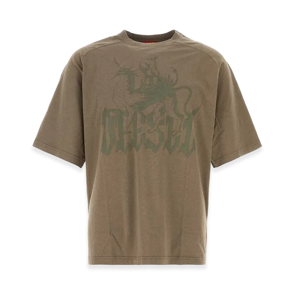 Diesel Cotton Blend T-Jussi T-Shirt "Brown"