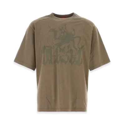 Diesel Cotton Blend T-Jussi T-Shirt "Brown"