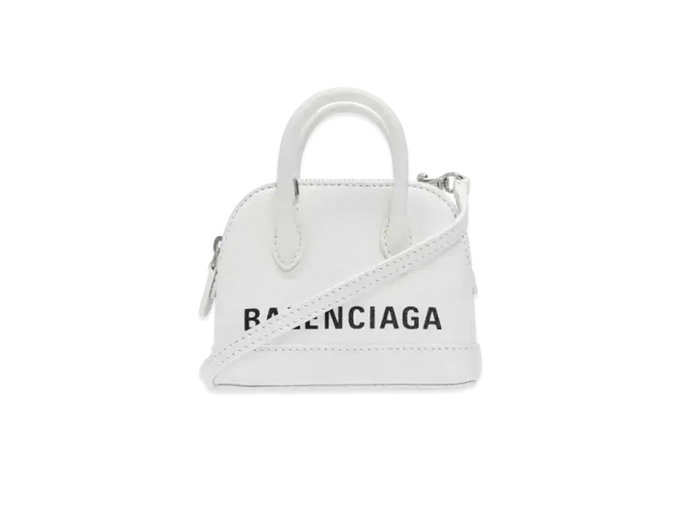 BALENCIAGA Hammered Leather Handbag "White"