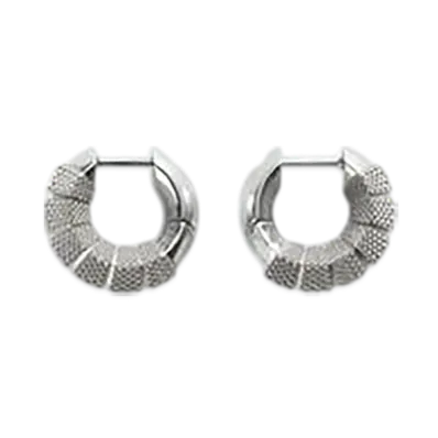 Bottega Veneta Pen Hoop Earrings "Silver"