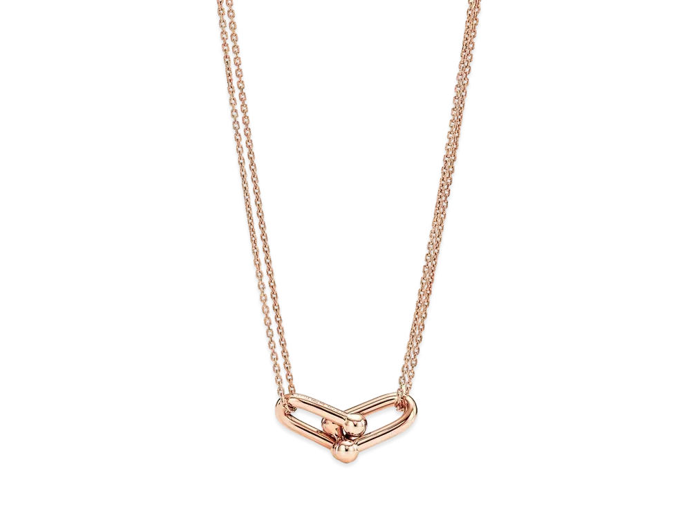 Tiffany & Co. Tiffany Hardware Large Double Link Pendant 18K "Rose Gold"